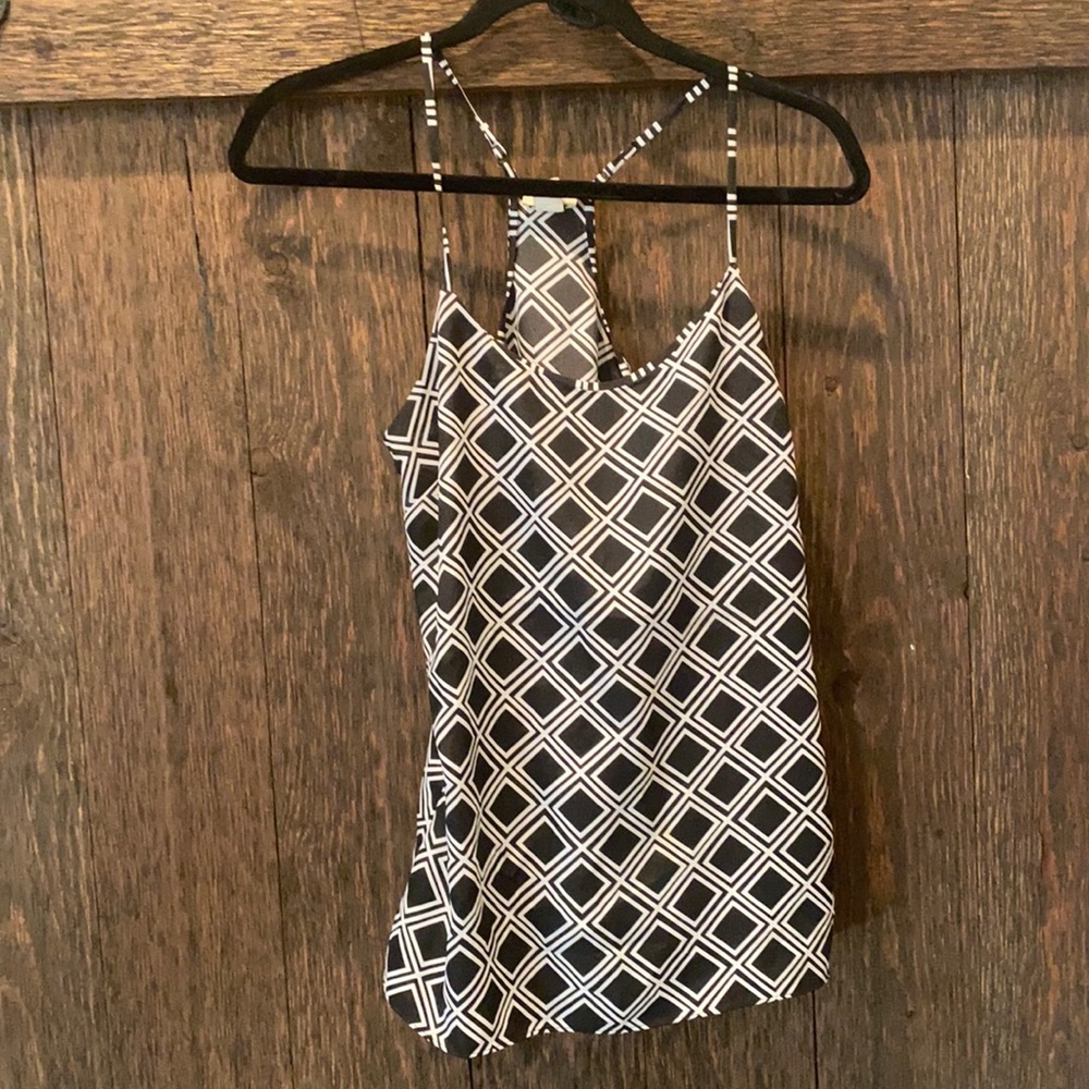 J Crew black and white tank top